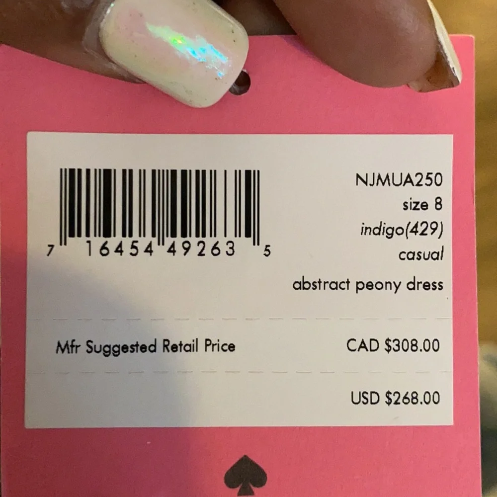 Brand New w/tag Kate Spade patterned denim mini dress!!! Cute date night dress! - Picture 3 of 3